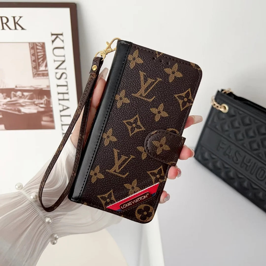 Luxury Stitching Monogram Flip Wallet Leather Case