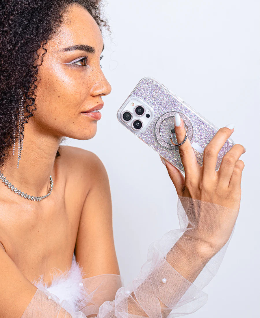 Silver Sparkle MagSafe Phone Case