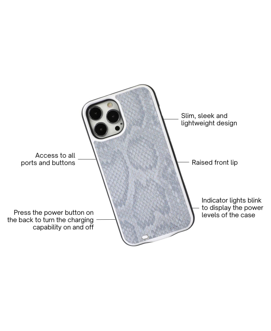 Dusty Blue Snakeskin Battery Case