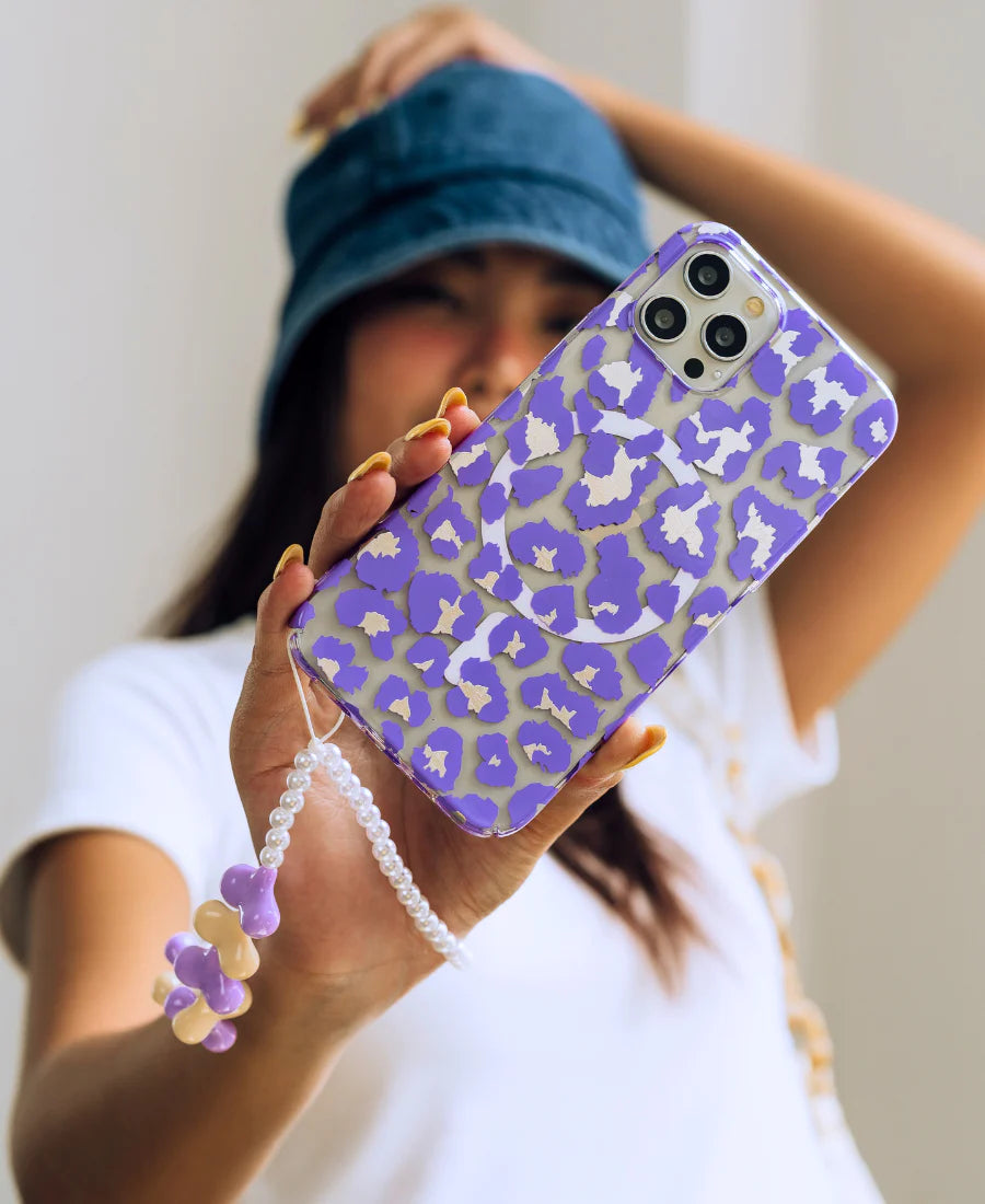 Purple Leopard MagSafe Phone Case