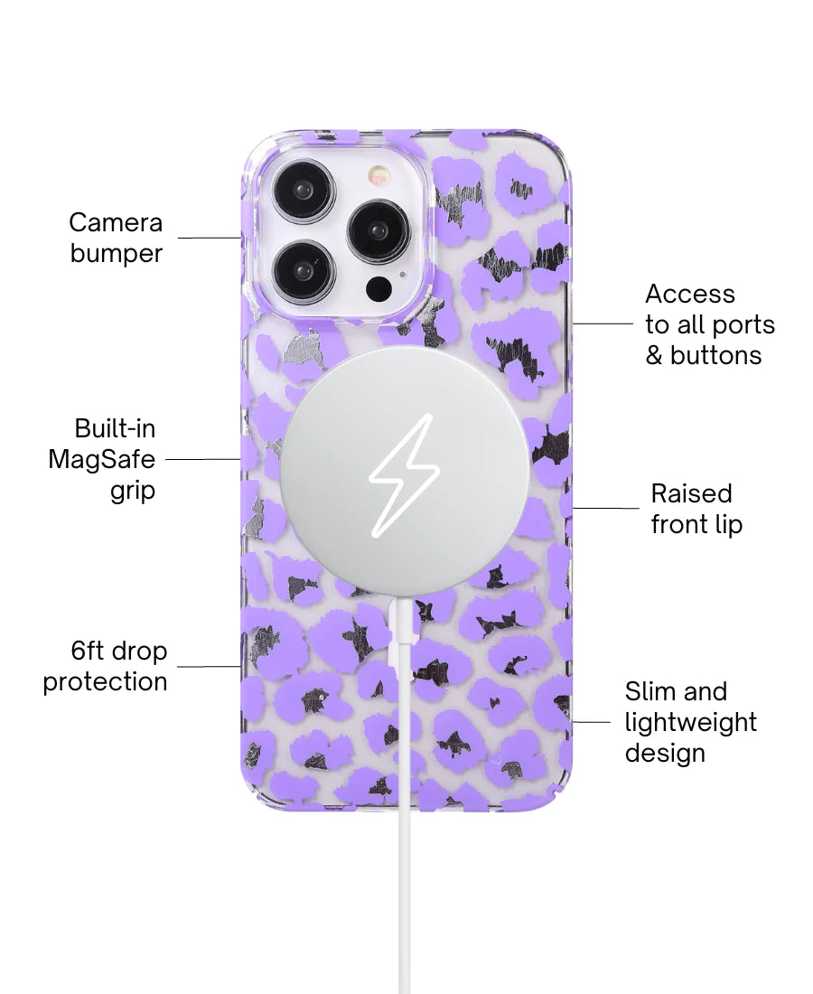 Purple Leopard MagSafe Phone Case