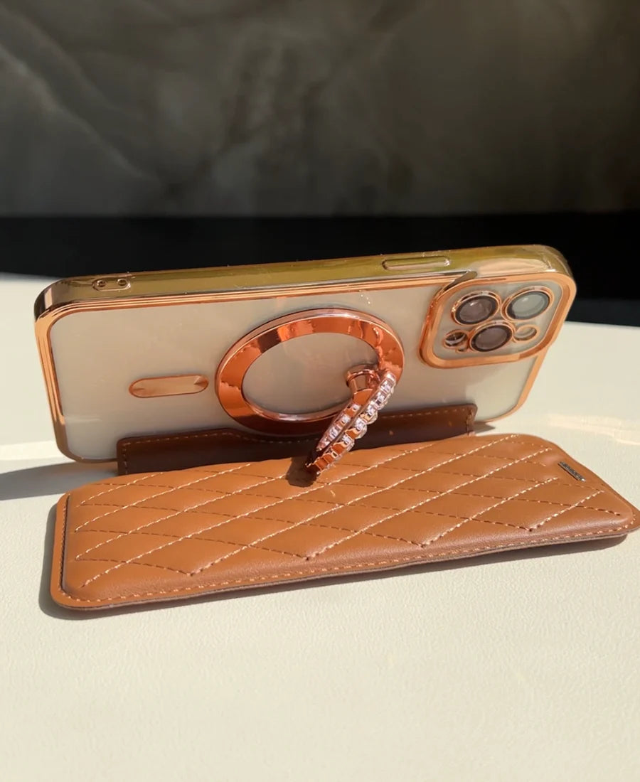 Brown MagSafe Flip Wallet Phone Case