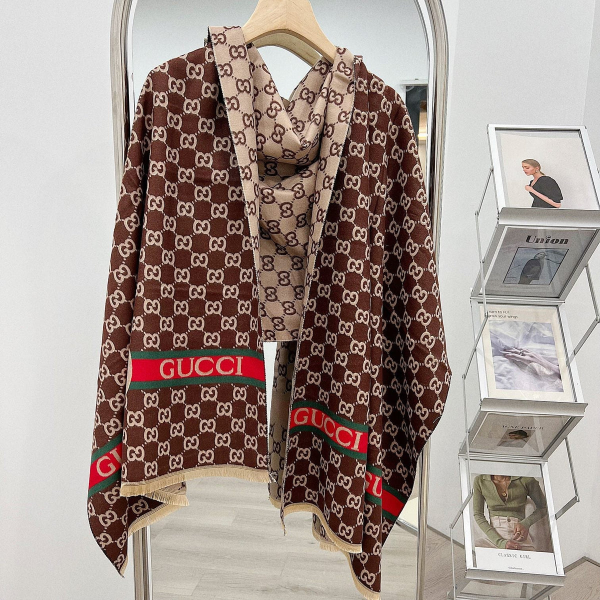 Classic Full Logo Jacquard Warm Scarf Shawl