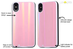 Pink Laser Holo Glass Battery Case