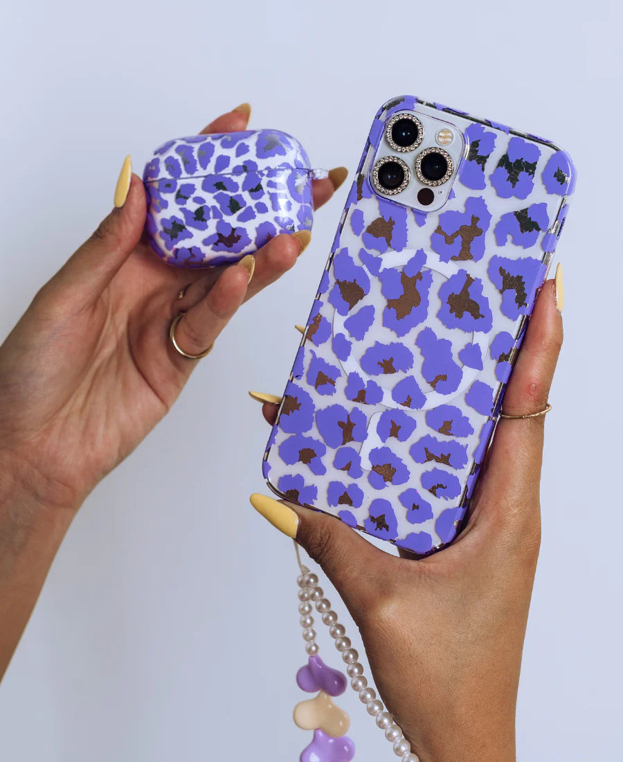 Purple Leopard MagSafe Phone Case