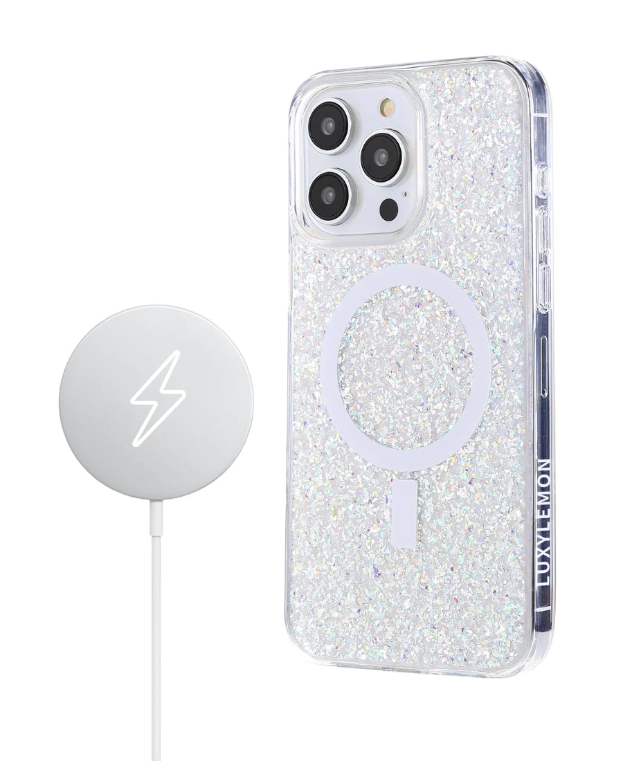 Silver Sparkle MagSafe Phone Case