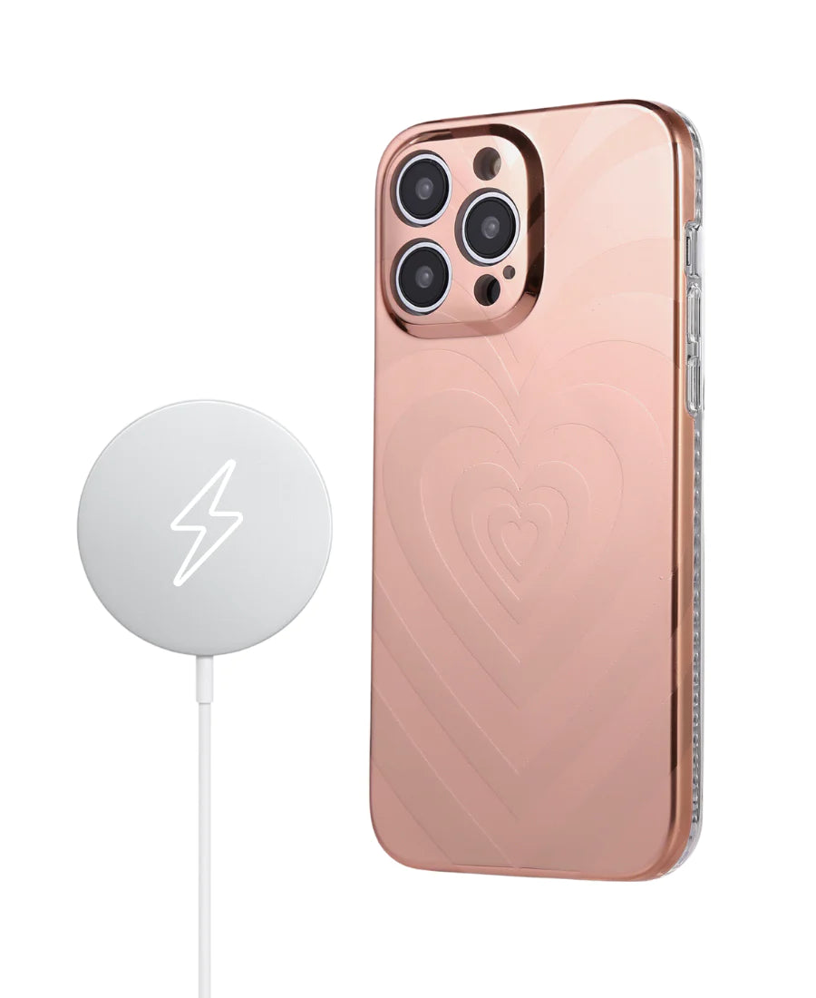 Rose Gold Hearts MagSafe Phone Case