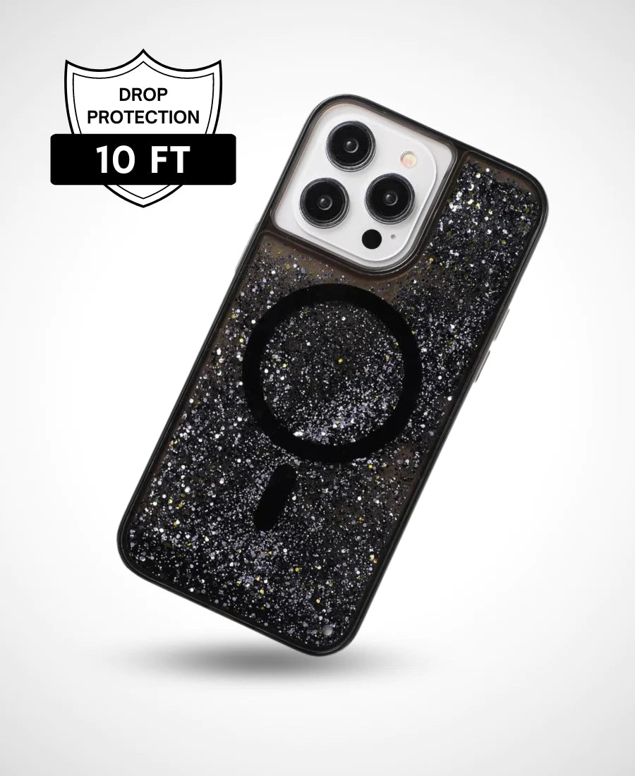 Black Glitter MagSafe Phone Case