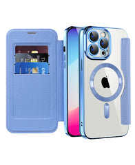 Blue MagSafe Flip Wallet Phone Case