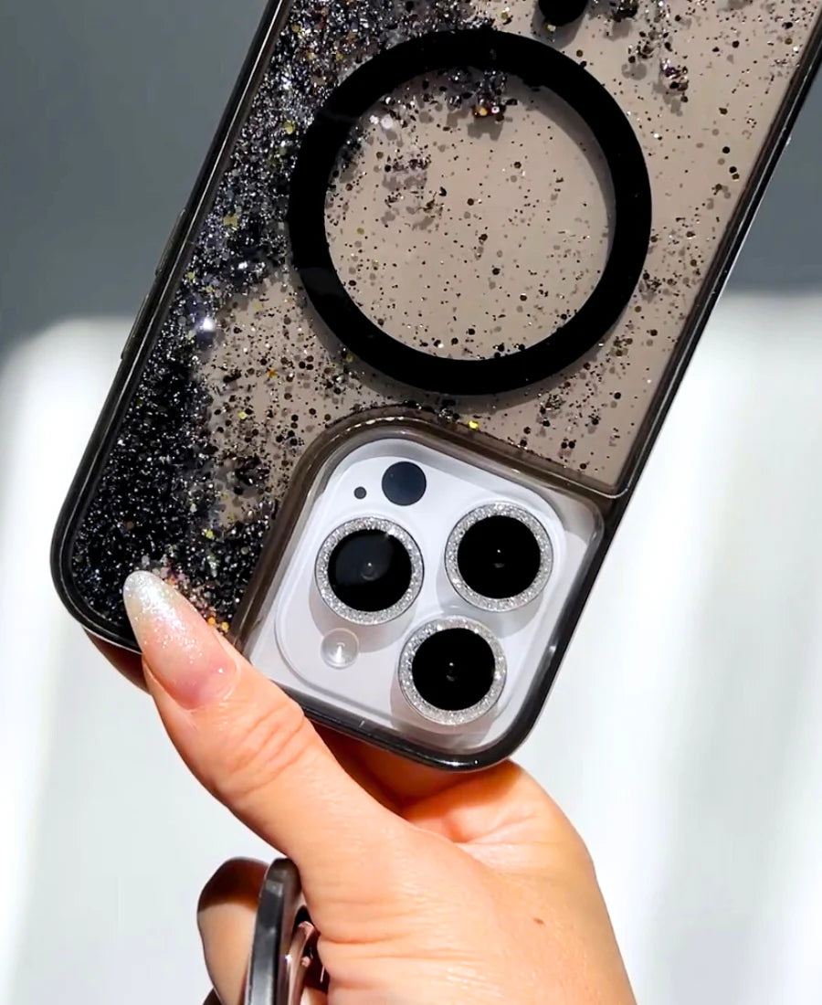 Black Glitter MagSafe Phone Case