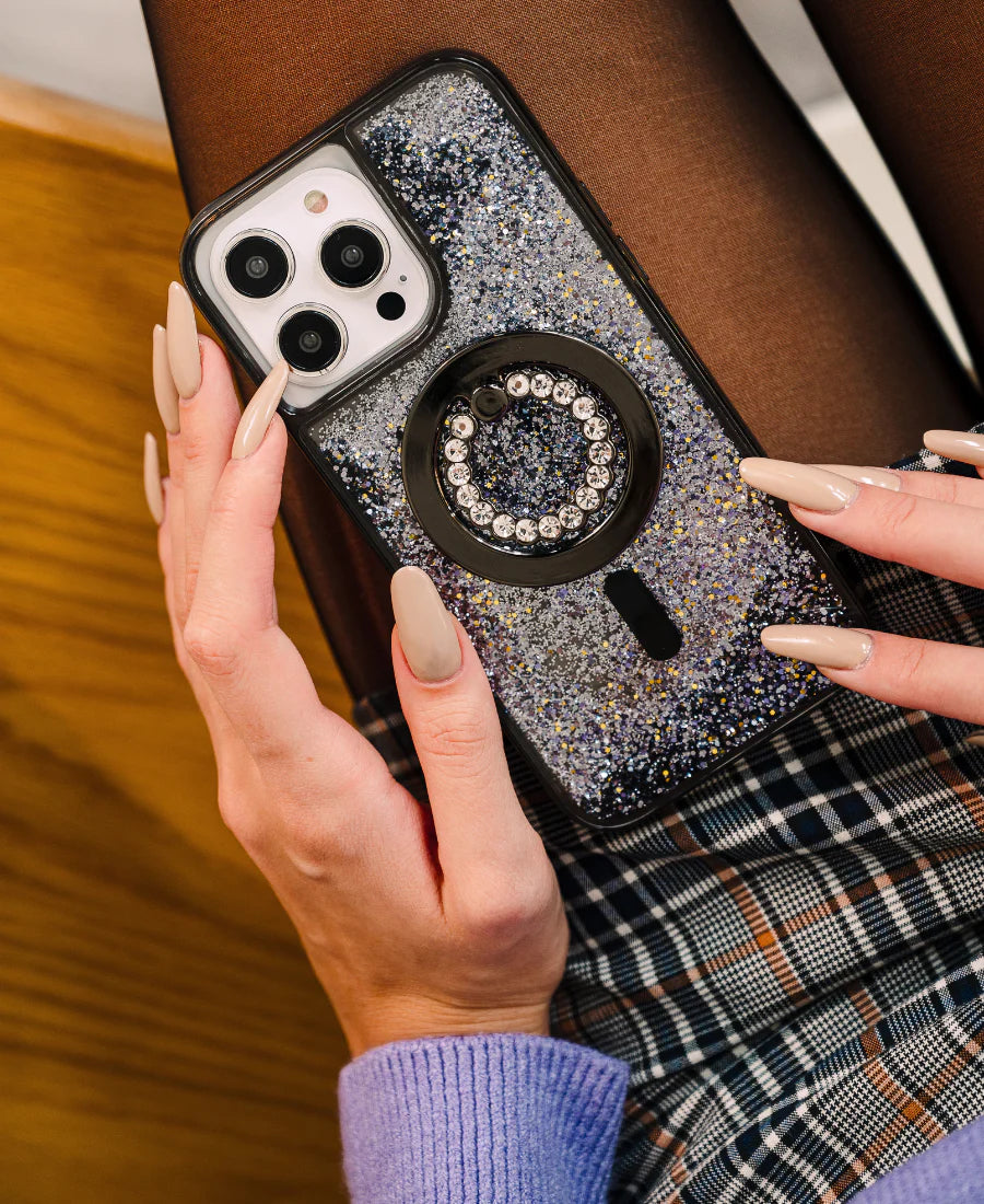 Black Glitter MagSafe Phone Case