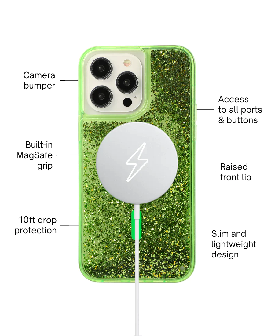 Green Glitter MagSafe Phone Case