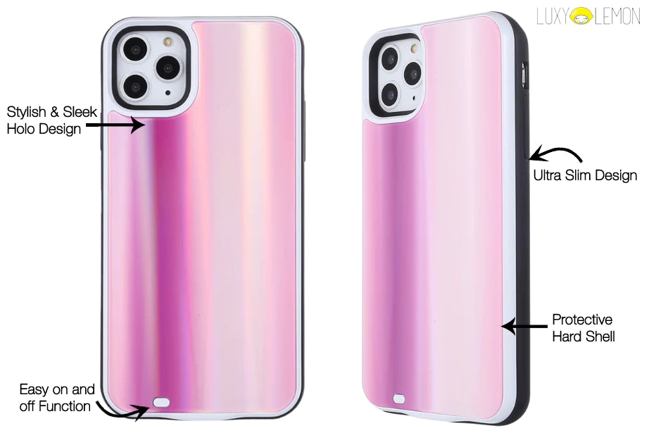 Purple Laser Holo Glass Battery Case