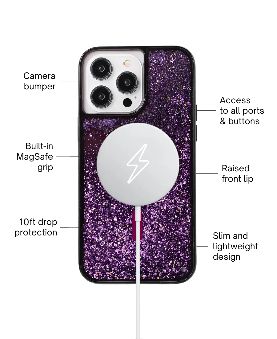 Purple Glitter MagSafe Phone Case