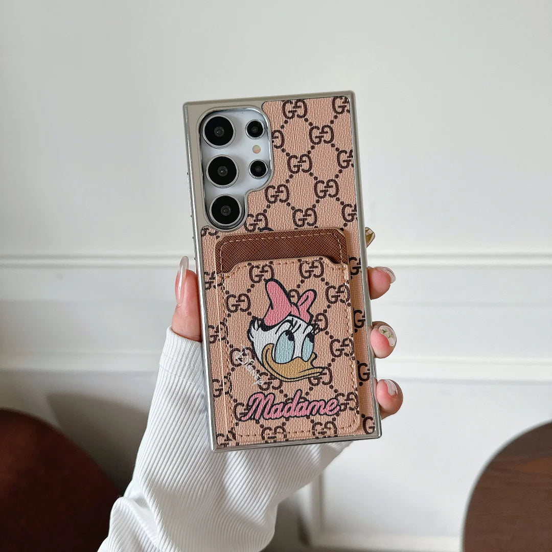 Leather Cartoon Duck Card Slot Samsung Galaxy Case