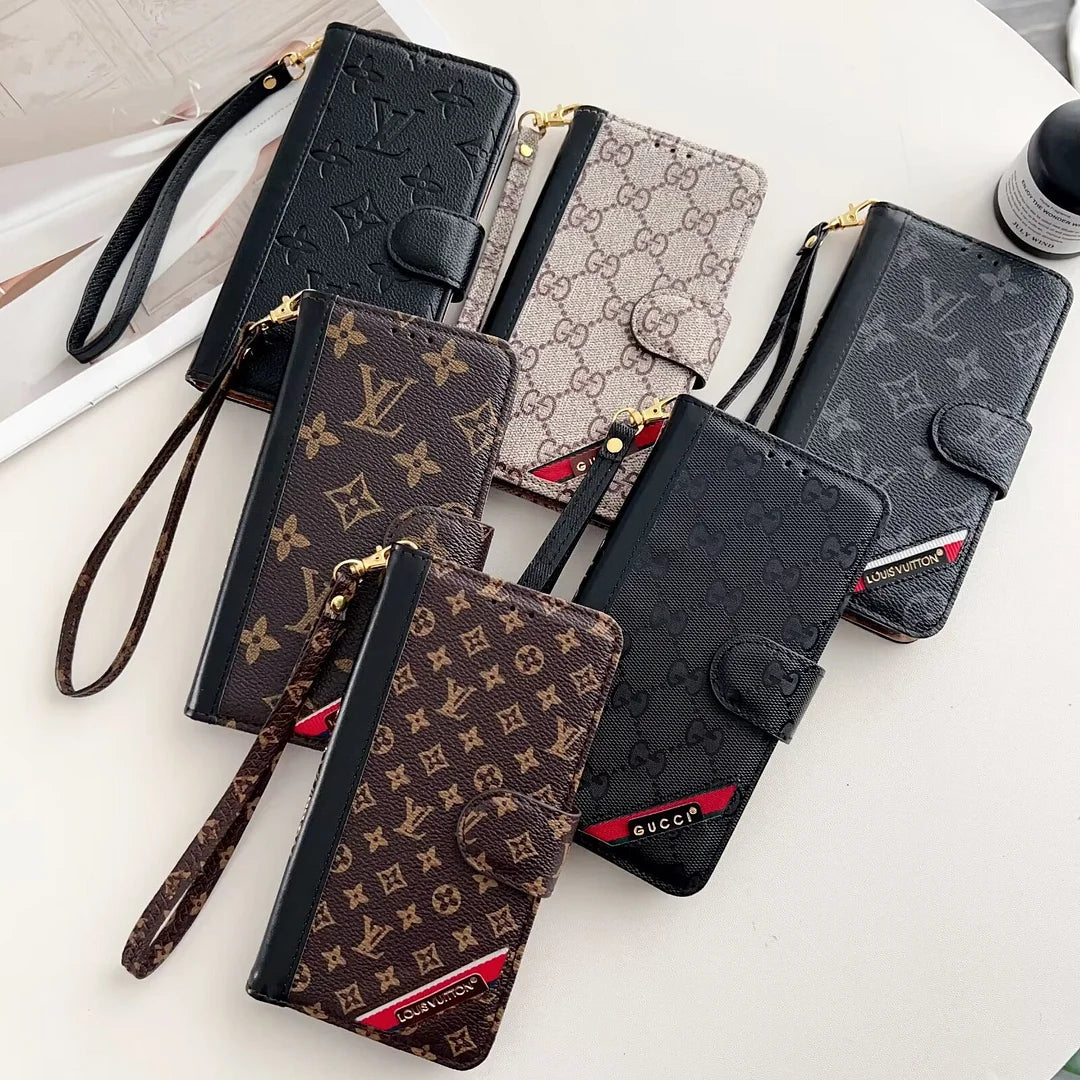 Luxury Stitching Monogram Flip Wallet Leather Case