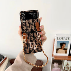 Leather Metal Strap Galaxy Z Flip Case