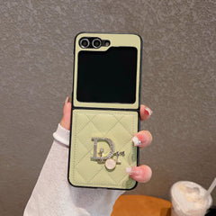 Diamond Pearl Letters Leather Flip Case