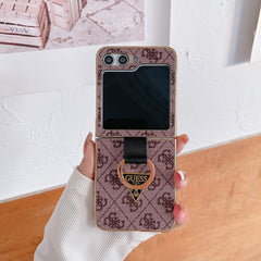 Electroplating Retro Embossed Ring Holder Flip Case