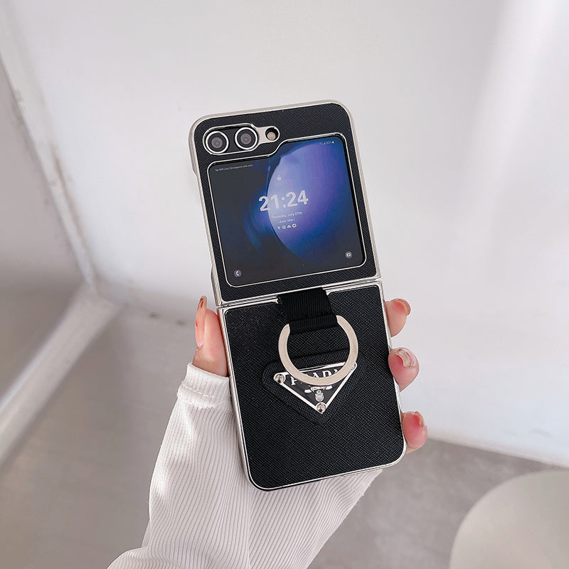 Electroplating Triangle Logo Ring Case Galaxy Z Flip