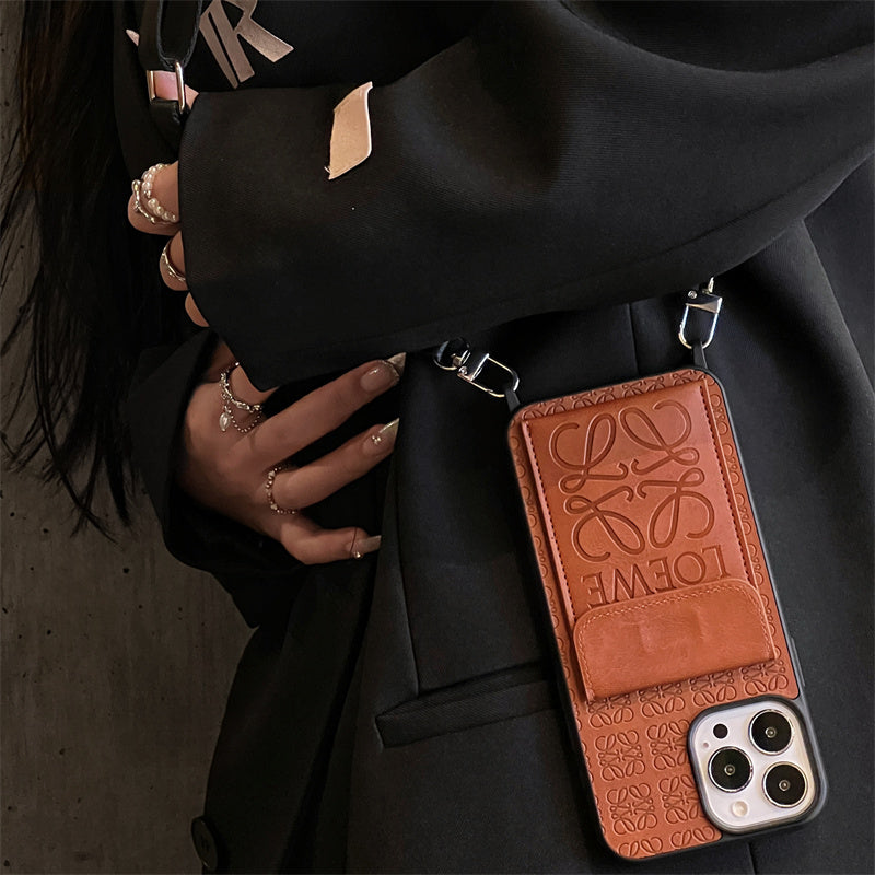 Cross-body Leather Card Case