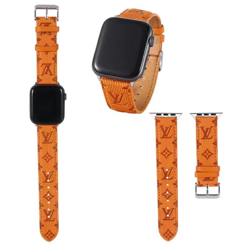 Vertical Stripes Embossed Leather Apple Watch Band