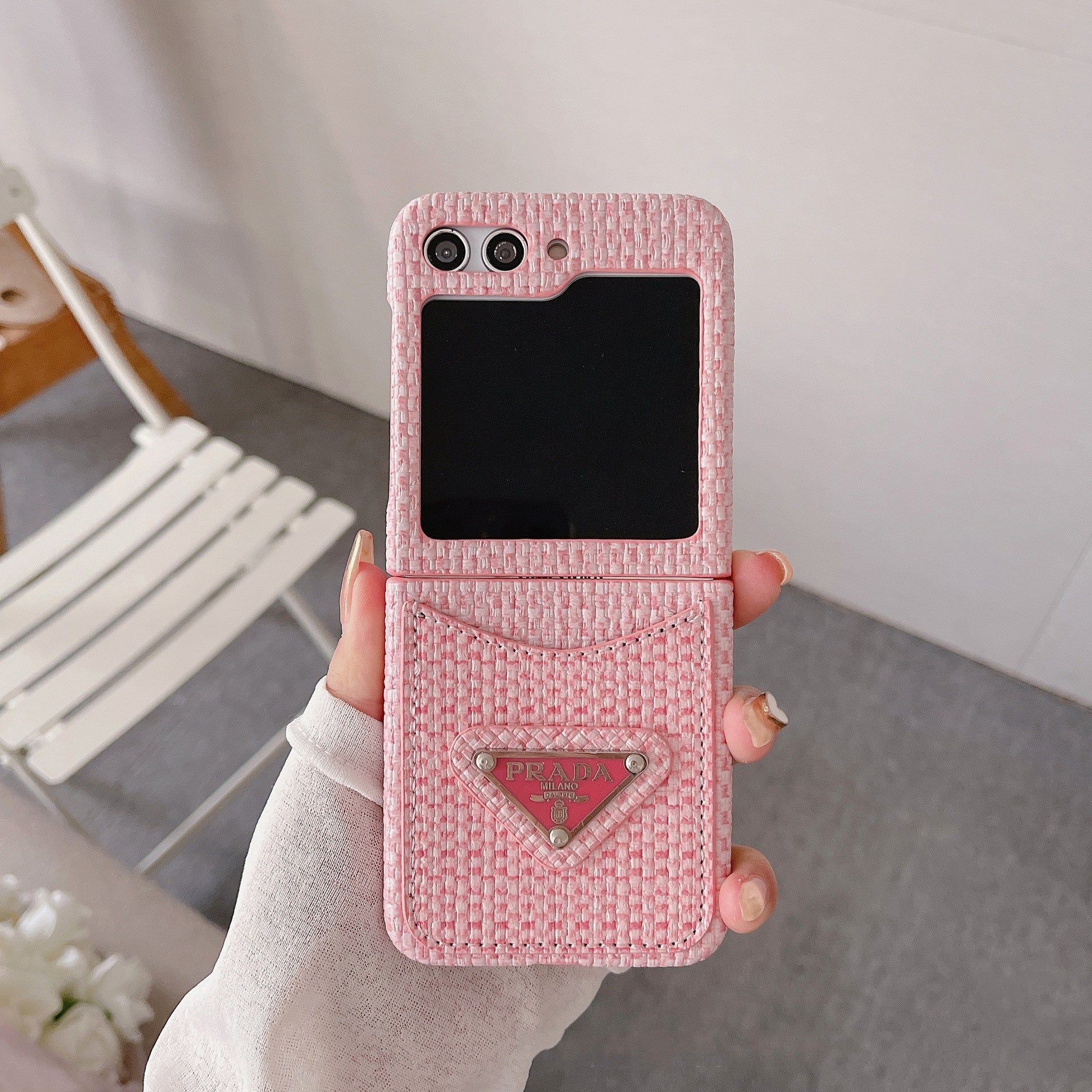 Triangle Logo Card Case for Galaxy Z Flip