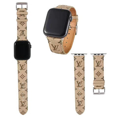 Vertical Stripes Embossed Leather Apple Watch Band