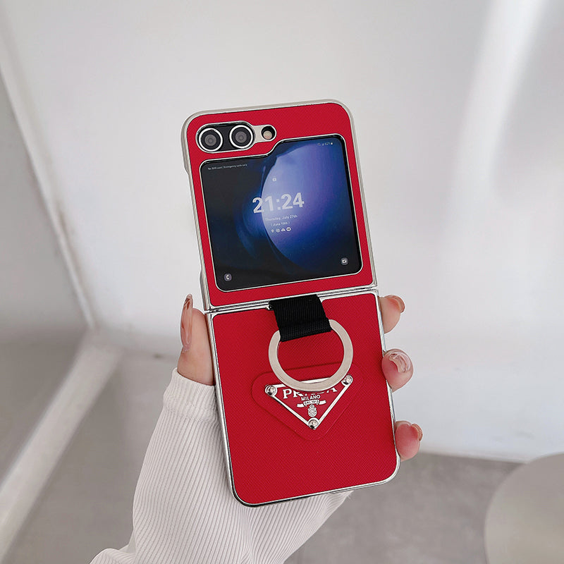 Electroplating Triangle Logo Ring Case Galaxy Z Flip