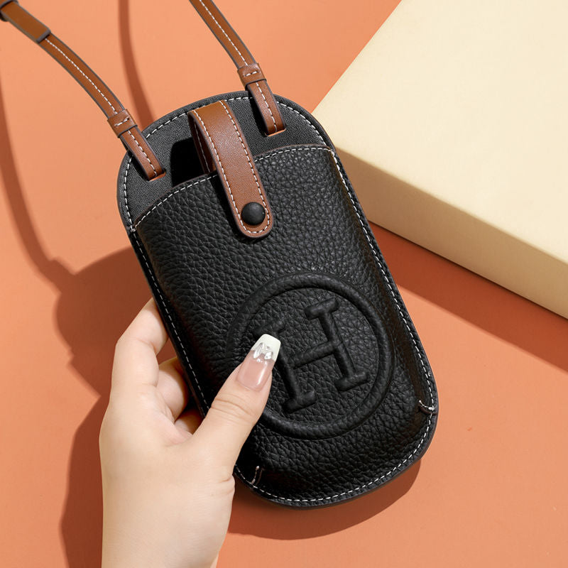 Luxury leather coin coin mobile phone bag