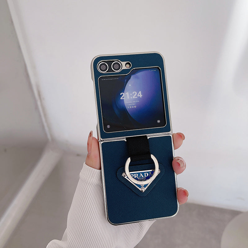 Electroplating Triangle Logo Ring Case Galaxy Z Flip