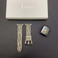 Embossed Fashion Leather Apple Watch Band