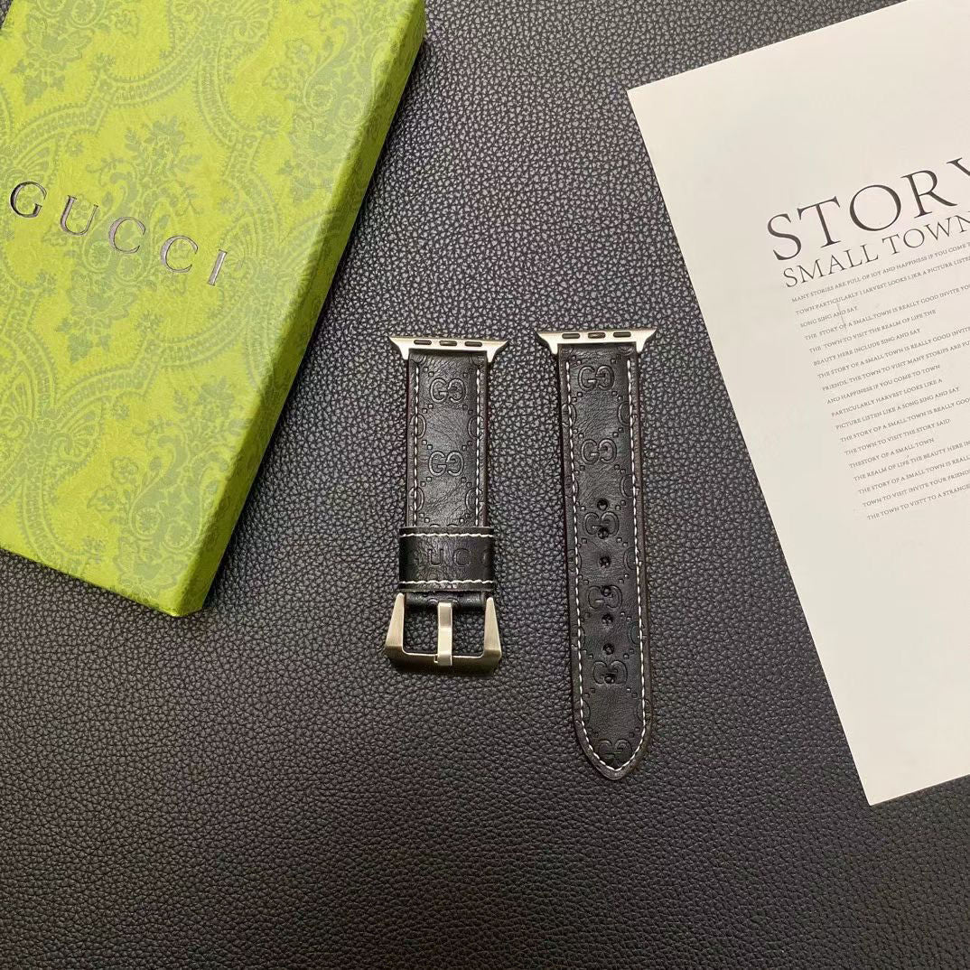 G Embossed Leather Apple Watch Band