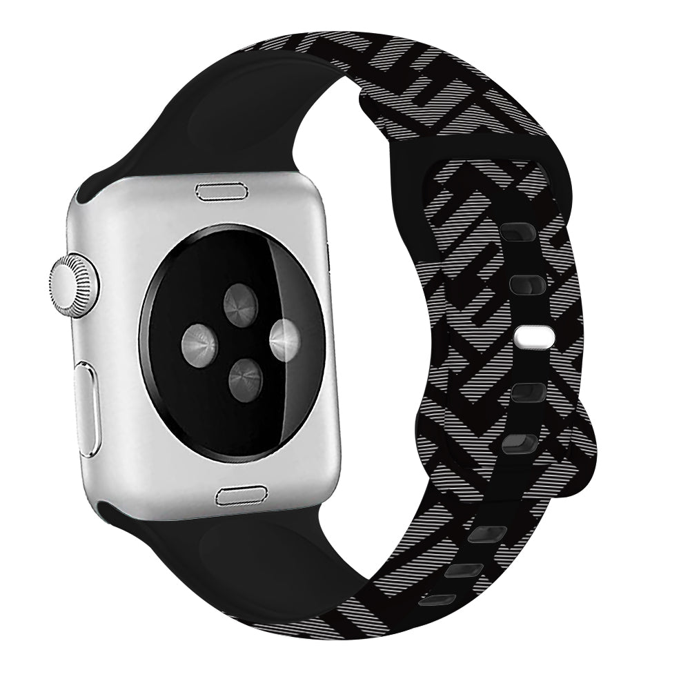 Retro F Embossed Silicone Apple Watch Band