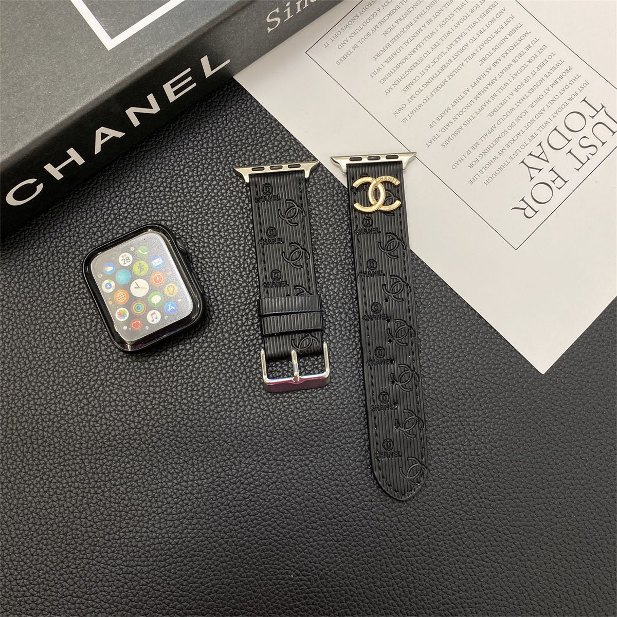 Embossed Metal Logo Apple Watch Band