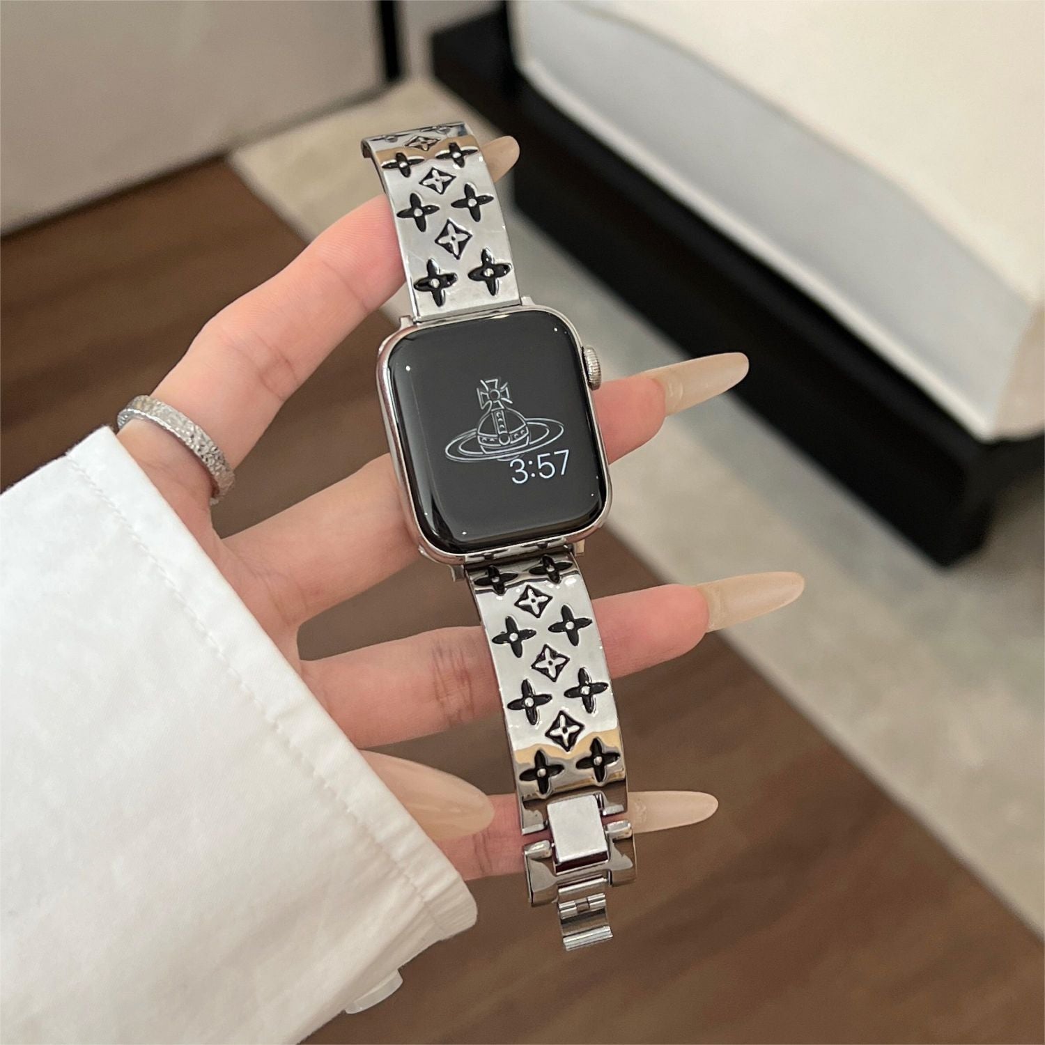 Embossed Metal Apple Watch Band