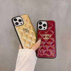 Diamond patent leather case