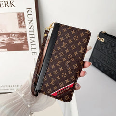 Luxury Stitching Monogram Flip Wallet Leather Case