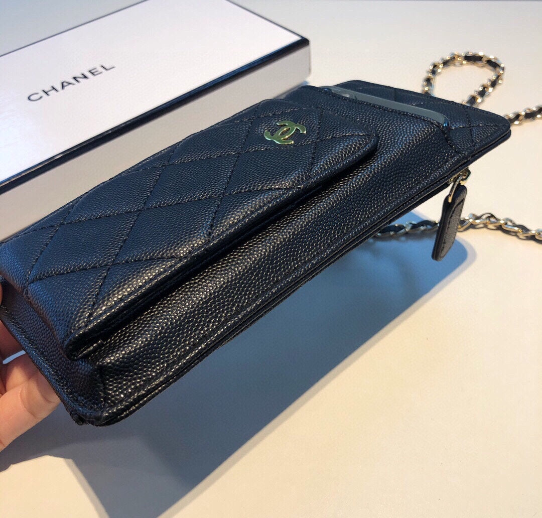 Luxury leather crossbody coin mobile phone bag