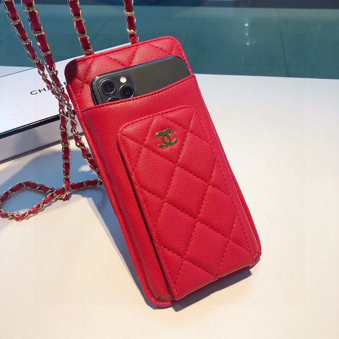 Luxury leather crossbody coin mobile phone bag