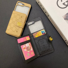 Rivet Leather Flip Card Holder Case for Galaxy Z Flip