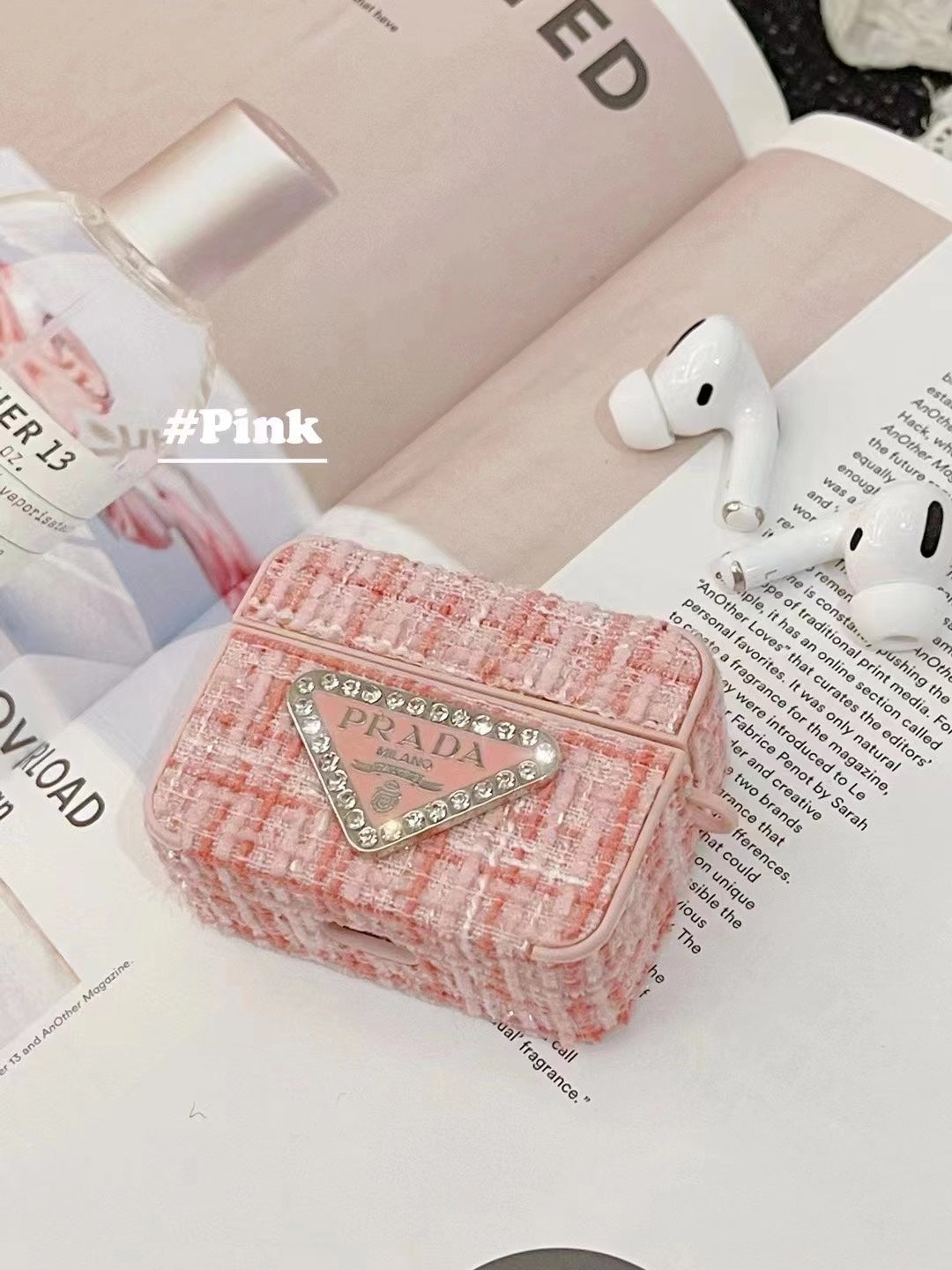 Elegant embroidered canvas AirPods Case