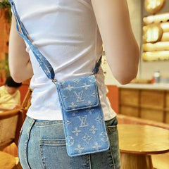 Denim crossbody mobile phone bag