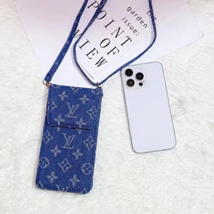 Denim crossbody mobile phone bag