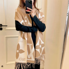 Fashionable tassel 100% cashmere scarf