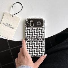 Houndstooth leather case