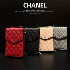 Luxury diamond leather mobile phone bag