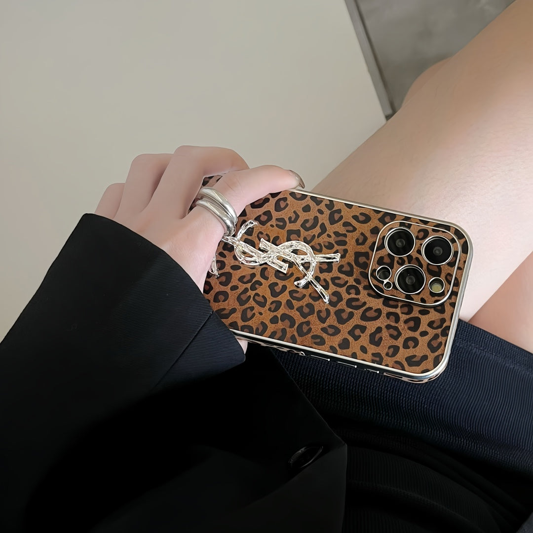 Luxury leopard print leather case