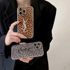 Luxury leopard print leather case