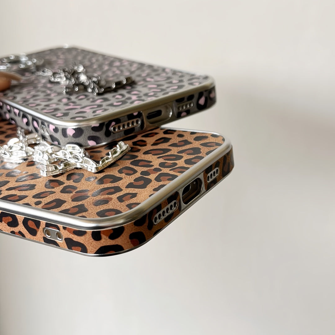 Luxury leopard print leather case